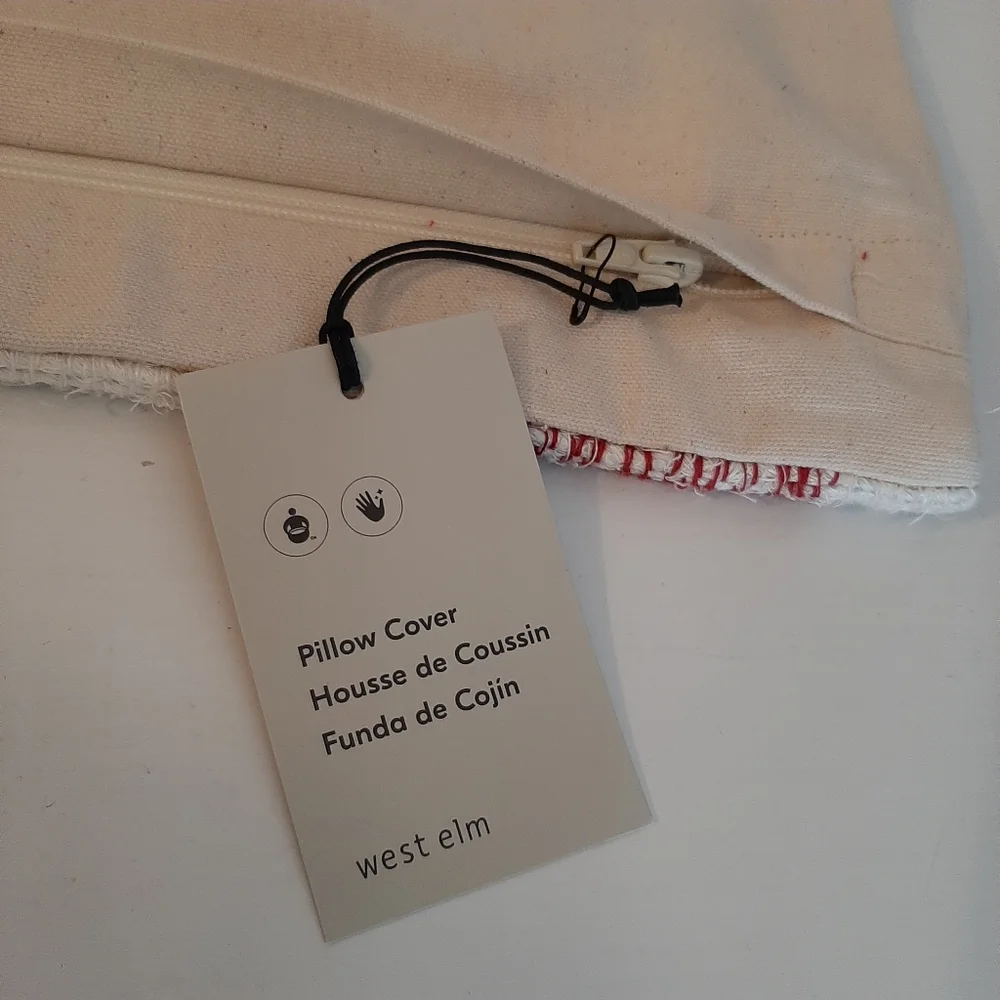 West Elm Buffalo Check Linen Pillow Cover